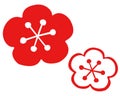 Plum blossoms, Japanese seal design